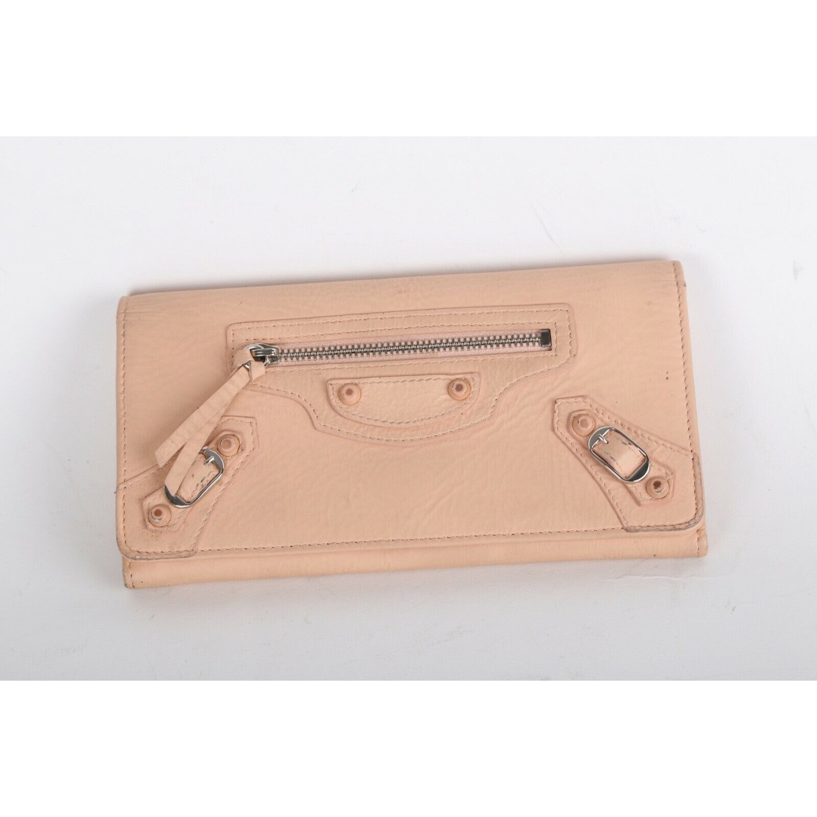 Balenciaga Beige Leather Bifold Wallet